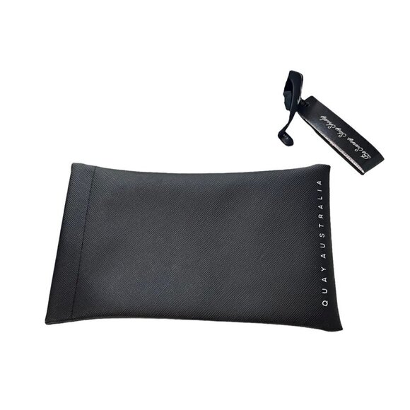 Quay Australia NWT Black Silver Accent My Girl Cat Eye Sunglasses & Case - Picture 3 of 7